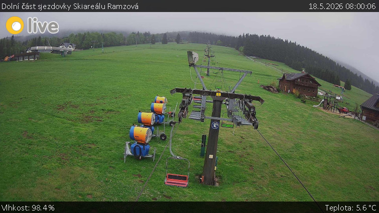 Horské atrakce Ramzová - Dolní část sjezdovky Skiareálu Ramzová - 18.5.2026 v 08:00