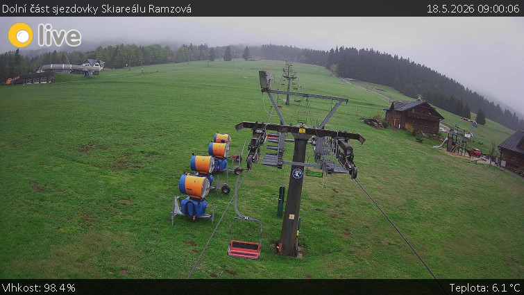 Horské atrakce Ramzová - Dolní část sjezdovky Skiareálu Ramzová - 18.5.2026 v 09:00