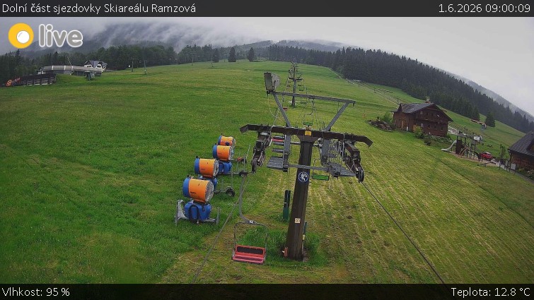 Horské atrakce Ramzová - Dolní část sjezdovky Skiareálu Ramzová - 1.6.2026 v 09:00