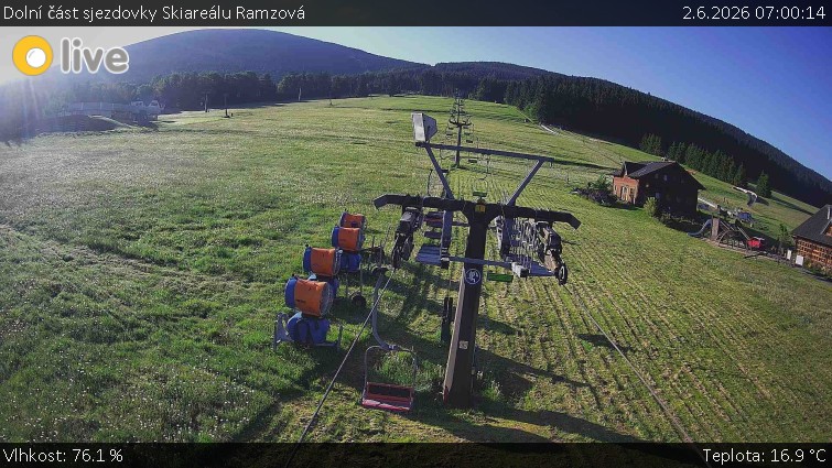 Horské atrakce Ramzová - Dolní část sjezdovky Skiareálu Ramzová - 2.6.2026 v 07:00
