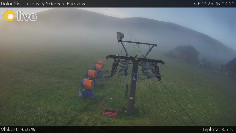 Horské atrakce Ramzová - Dolní část sjezdovky Skiareálu Ramzová - 4.6.2026 v 06:00