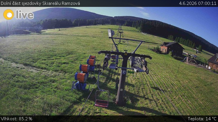 Horské atrakce Ramzová - Dolní část sjezdovky Skiareálu Ramzová - 4.6.2026 v 07:00