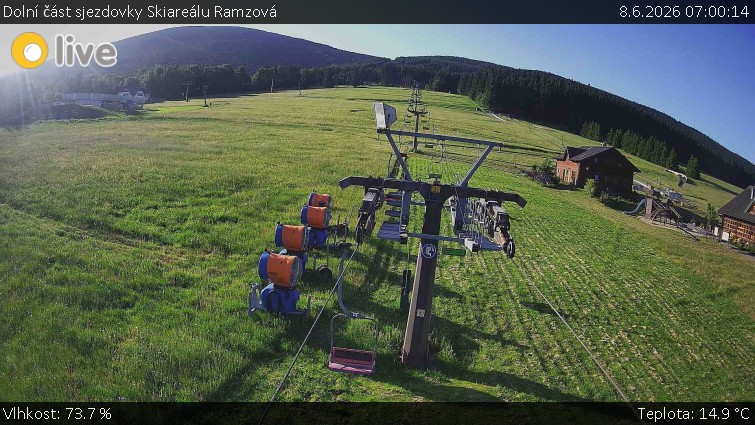 Horské atrakce Ramzová - Dolní část sjezdovky Skiareálu Ramzová - 8.6.2026 v 07:00