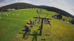 Lower part of the ski slope at the Ramzová Ski Resort