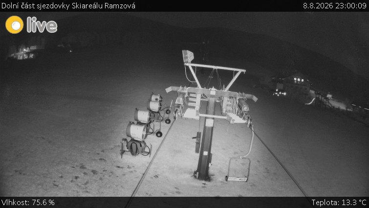 Górskie atrakcje Ramzová - Dolna część stoku narciarskiego ośrodka Skiareál Ramzová - 8.8.2026 v 23:00