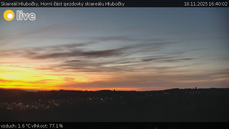 Skiareál Hlubočky - Horní část sjezdovky skiareálu Hlubočky - 18.11.2025 v 16:40