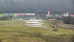 Horní část sjezdovky skiareálu Hlubočky