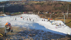 Horní část sjezdovky skiareálu Hlubočky