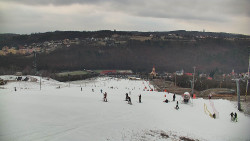 Horní část sjezdovky skiareálu Hlubočky