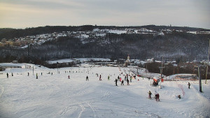 Skiareál Hlubočky - Horní část sjezdovky skiareálu Hlubočky - 1.1.2026 v 14:45