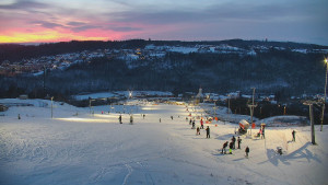 Skiareál Hlubočky - Horní část sjezdovky skiareálu Hlubočky - 1.1.2026 v 16:30