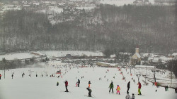 Horní část sjezdovky skiareálu Hlubočky