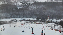 Horní část sjezdovky skiareálu Hlubočky