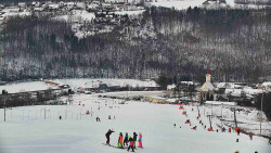 Horní část sjezdovky skiareálu Hlubočky