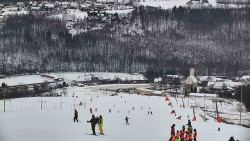 Horní část sjezdovky skiareálu Hlubočky