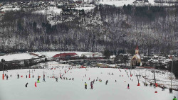 Horní část sjezdovky skiareálu Hlubočky