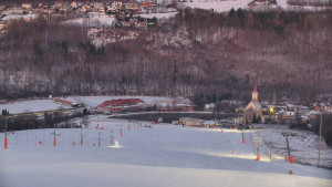 Skiareál Hlubočky - Horní část sjezdovky skiareálu Hlubočky - 18.1.2026 v 07:10