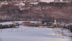 Skiareál Hlubočky - Horní část sjezdovky skiareálu Hlubočky - 18.1.2026 v 07:15