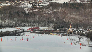 Skiareál Hlubočky - Horní část sjezdovky skiareálu Hlubočky - 18.1.2026 v 07:30