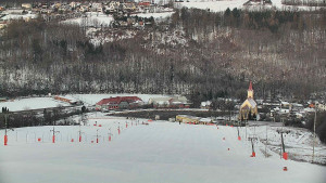 Skiareál Hlubočky - Horní část sjezdovky skiareálu Hlubočky - 18.1.2026 v 07:35