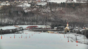 Skiareál Hlubočky - Horní část sjezdovky skiareálu Hlubočky - 18.1.2026 v 07:40