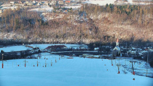 Skiareál Hlubočky - Horní část sjezdovky skiareálu Hlubočky - 18.1.2026 v 08:30