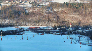 Skiareál Hlubočky - Horní část sjezdovky skiareálu Hlubočky - 18.1.2026 v 08:35