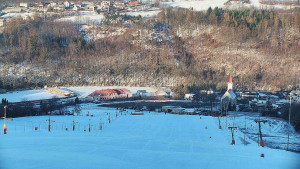 Skiareál Hlubočky - Horní část sjezdovky skiareálu Hlubočky - 18.1.2026 v 08:40