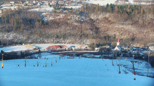 Skiareál Hlubočky - Horní část sjezdovky skiareálu Hlubočky - 18.1.2026 v 08:45