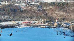 Skiareál Hlubočky - Horní část sjezdovky skiareálu Hlubočky - 18.1.2026 v 09:00