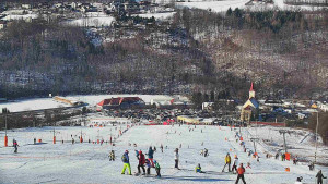 Skiareál Hlubočky - Horní část sjezdovky skiareálu Hlubočky - 18.1.2026 v 11:15