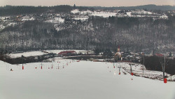 Horní část sjezdovky skiareálu Hlubočky