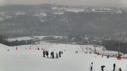 Horní část sjezdovky skiareálu Hlubočky