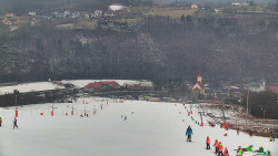 Horní část sjezdovky skiareálu Hlubočky