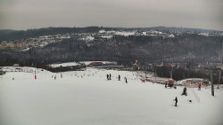 Horní část sjezdovky skiareálu Hlubočky