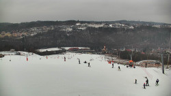 Horní část sjezdovky skiareálu Hlubočky