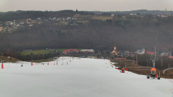 Horní část sjezdovky skiareálu Hlubočky