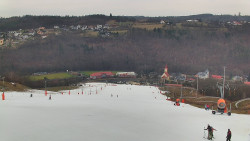 Horní část sjezdovky skiareálu Hlubočky