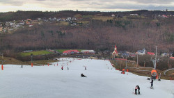 Horní část sjezdovky skiareálu Hlubočky