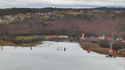 Horní část sjezdovky skiareálu Hlubočky