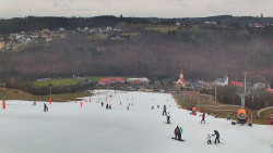 Horní část sjezdovky skiareálu Hlubočky