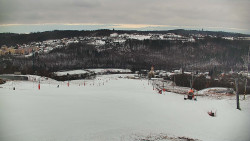 Horní část sjezdovky skiareálu Hlubočky