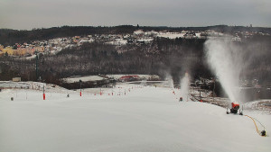 Skiareál Hlubočky - Horní část sjezdovky skiareálu Hlubočky - 16.2.2026 v 07:45