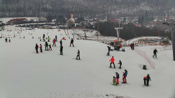 Horní část sjezdovky skiareálu Hlubočky