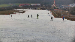 Horní část sjezdovky skiareálu Hlubočky