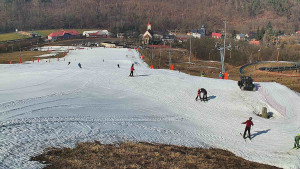 Skiareál Hlubočky - Horní část sjezdovky skiareálu Hlubočky - 3.3.2026 v 10:40