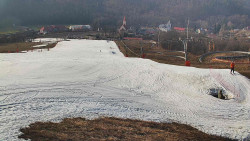 Horní část sjezdovky skiareálu Hlubočky