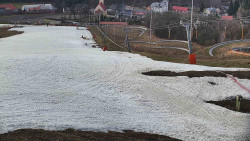 Horní část sjezdovky skiareálu Hlubočky