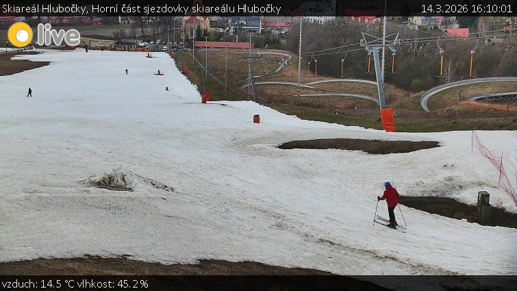 Skiareál Hlubočky - Horní část sjezdovky skiareálu Hlubočky - 14.3.2026 v 16:10