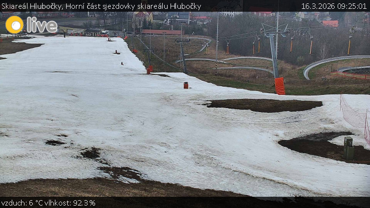 Skiareál Hlubočky - Horní část sjezdovky skiareálu Hlubočky - 16.3.2026 v 09:25